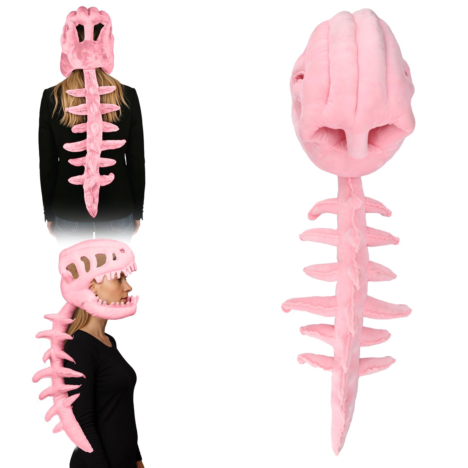 Disfraz de Dinosaurio Esqueleto 3D, Traje Realista de Esqueleto con Extensión Columna Vertebral y Accesorios para Cosplay y Fiestas Halloween