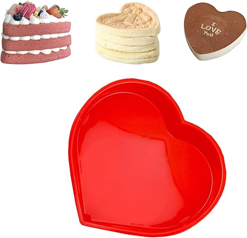 Miniatura 6 de Molde grande de silicona para tartas de forma de corazón, molde de chocolate de fácil liberación, bandejas para tartas para el día de San Valentín,
