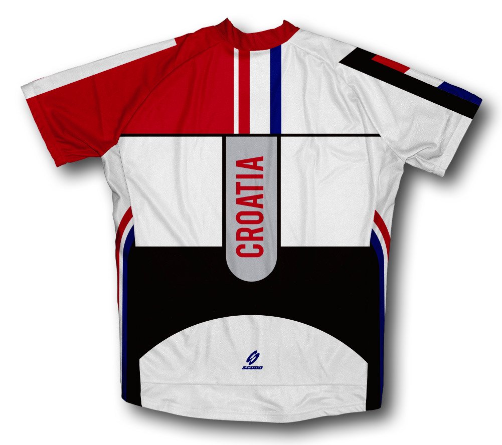 ScudoPro Croatia Short Sleeve Cycling Jersey for Men - Size XL White