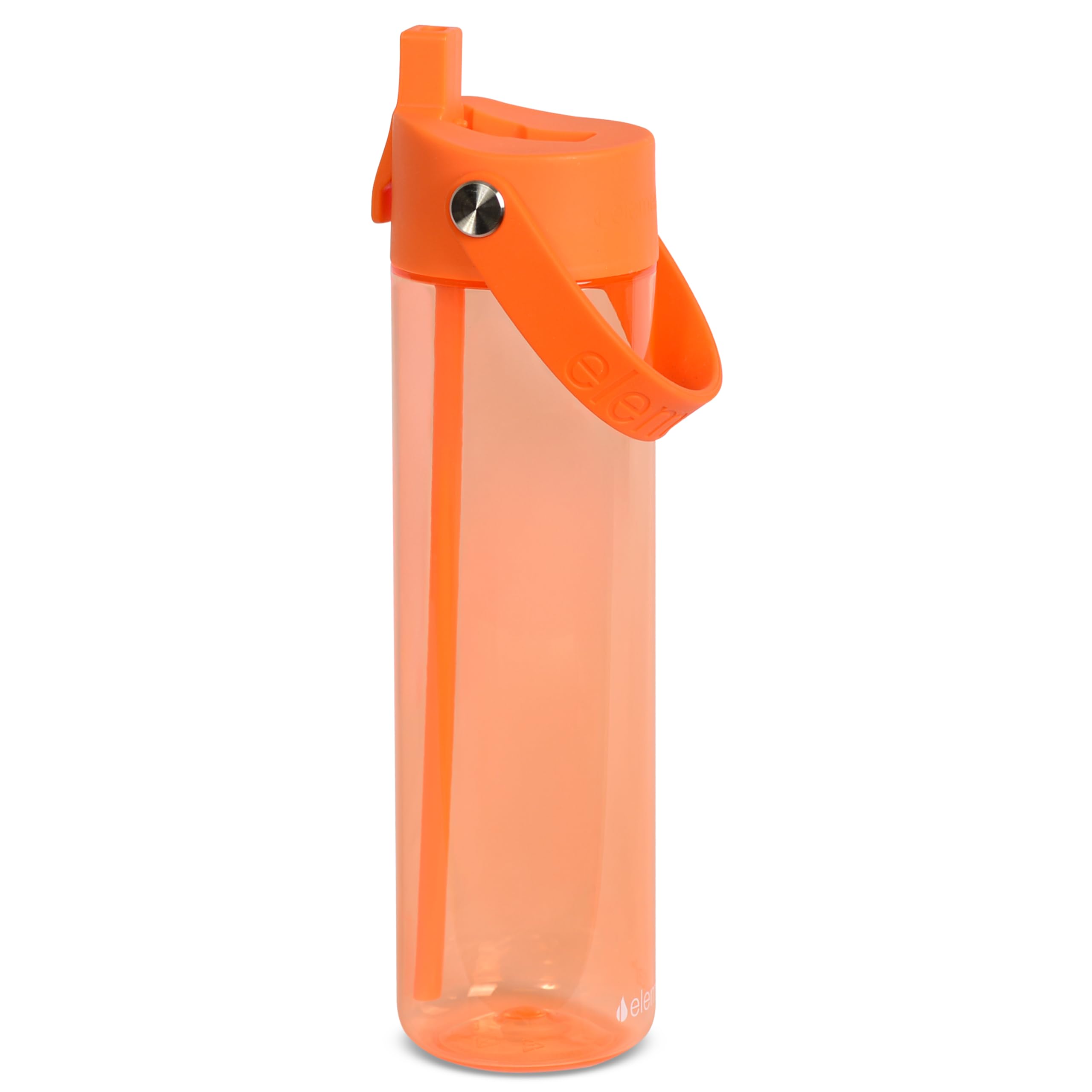 Elemental Splash Water Bottle with Straw - BPA-Free Tritan Plastic Reusable Water Bottle with Strap - Ideal for