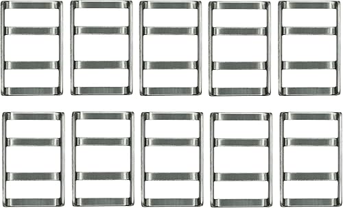 Poolzilla Hebilla de barra de acero inoxidable al aire libre para la instalación de la cubierta de seguridad, paquete de 10