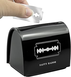 Shaver Disposal Case Safe Storage Bank for Used Safety Shaver Razor Blade Bank for Safety Razor Blade Storagement, Used Double Edge Safety Razor Blade Disposal Case