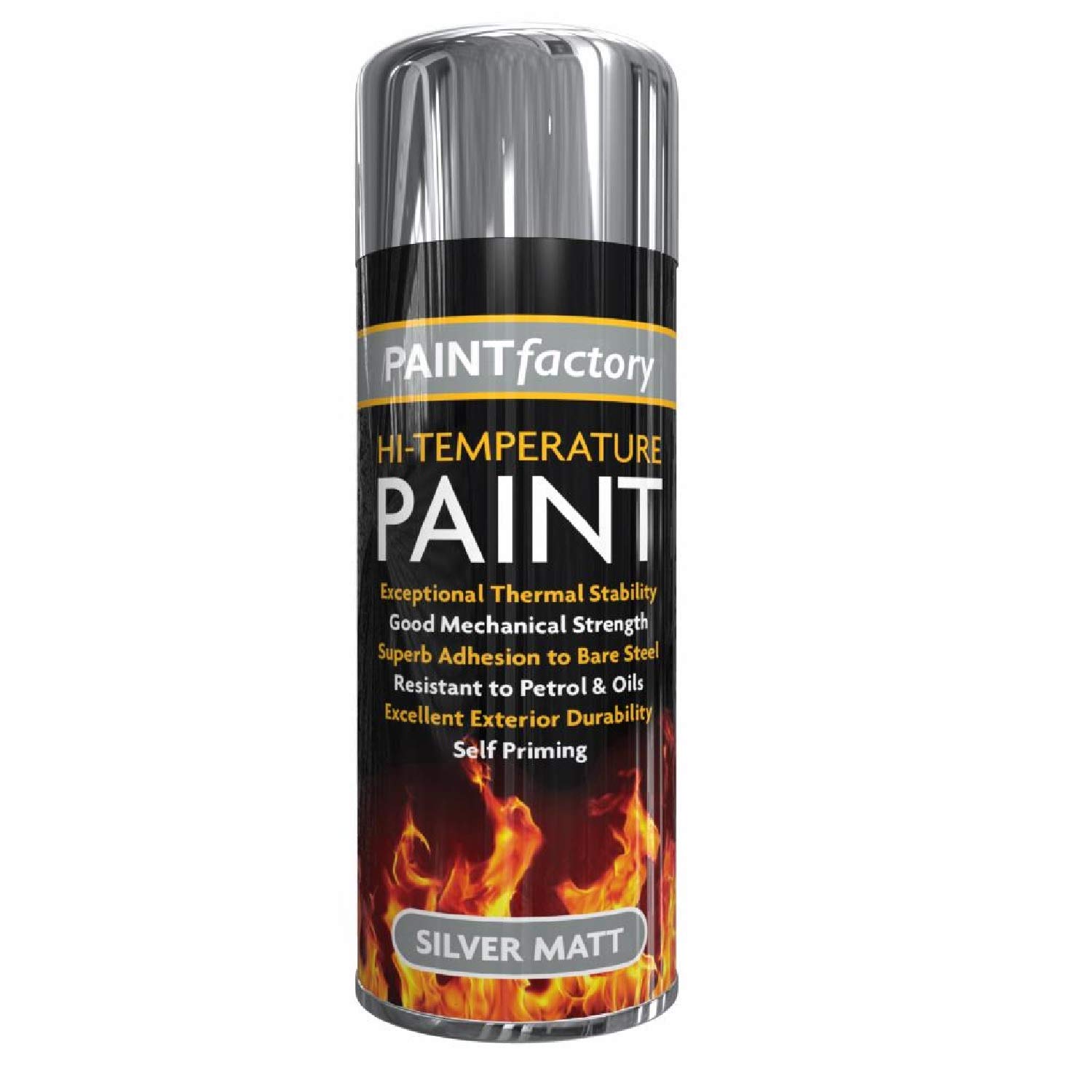 400ml Heat Resistant Silver Matt Spray Paint - Ideal For BBQ's, Engines, Exhausts, Stoves and more