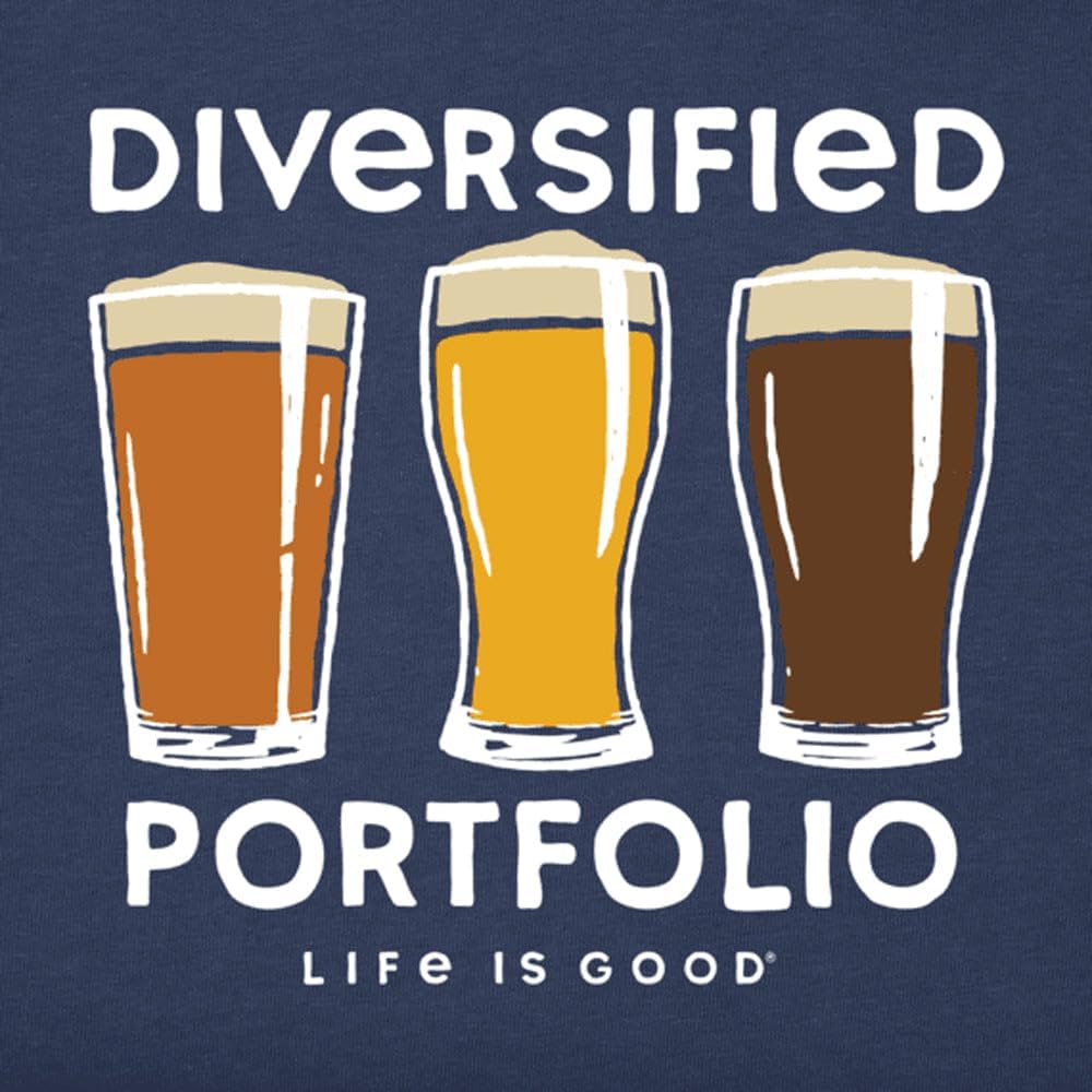Life is Good Men's Crusher Tee Diversified Portfolio, Darkest Blue