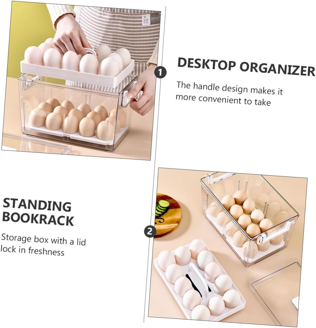 1pc Egg Crate Storage for Fridge Freezer Egg Holder Space-saving Refrigerator Organizer Bin