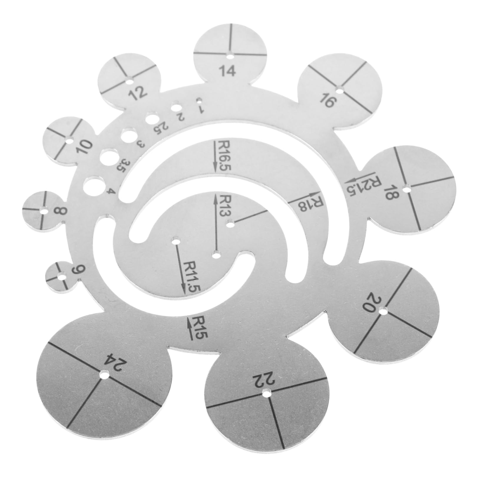OSALADI 2 Stück Lederlineal Für Messung Gerundet Diy-vorlage Kurvenlineal Zum Nähen Ecke Runden Kreisvorlage Basteln Kreiszeichnungshersteller Kreisschablonenlineal Eckvorlage Metall