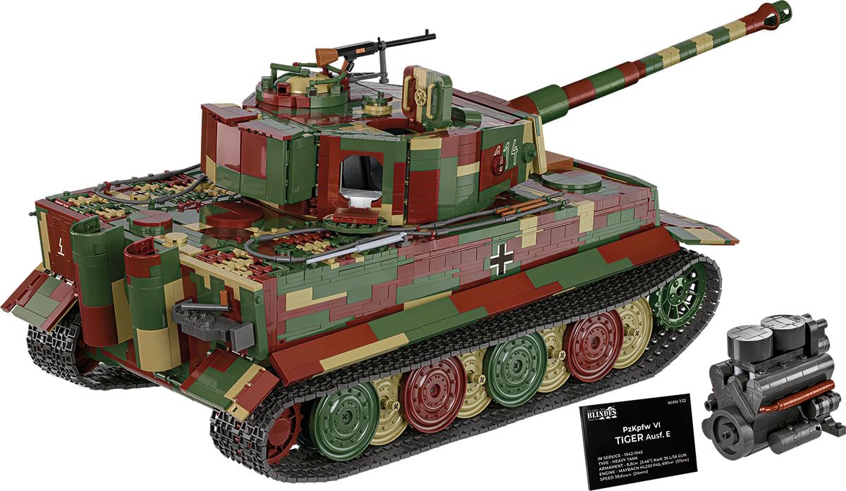 COBI PzKpfw. VI Tiger, 70 cm (Länge) x 30 cm (Breite) x 24 cm (Höhe), Dark Green