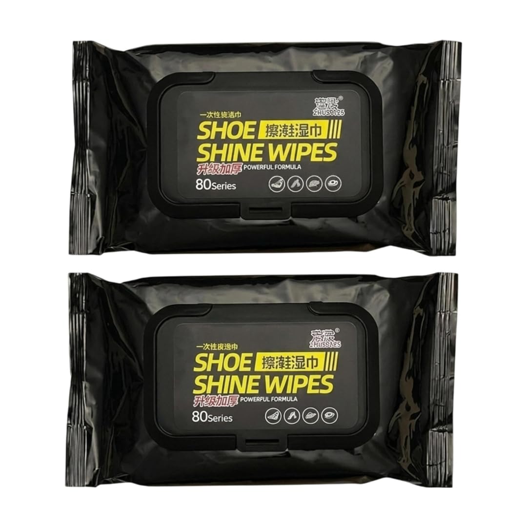 Shoe Wipes & Sneaker Wipes – (80 + 80 Count) Pack of 2 – Quick Wipes for Shoes Cleaning – Shoe Cleaning Wipes for All Shoes – Portable Cleaner for Sneakers, Leather & Sports Footwear White