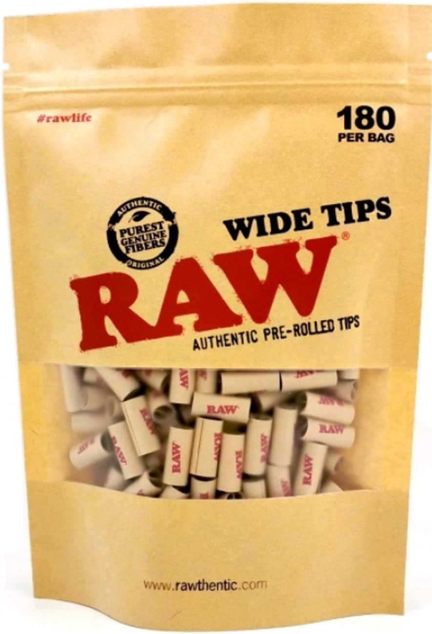 Wide Natural Unrefined Pre-Rolled Tips | 180pc Bag