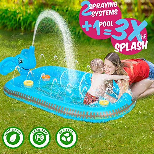 image for Desuccus Splash Pad Sprinkler for Kids Sprinkle & Splash Play Mat 3 in