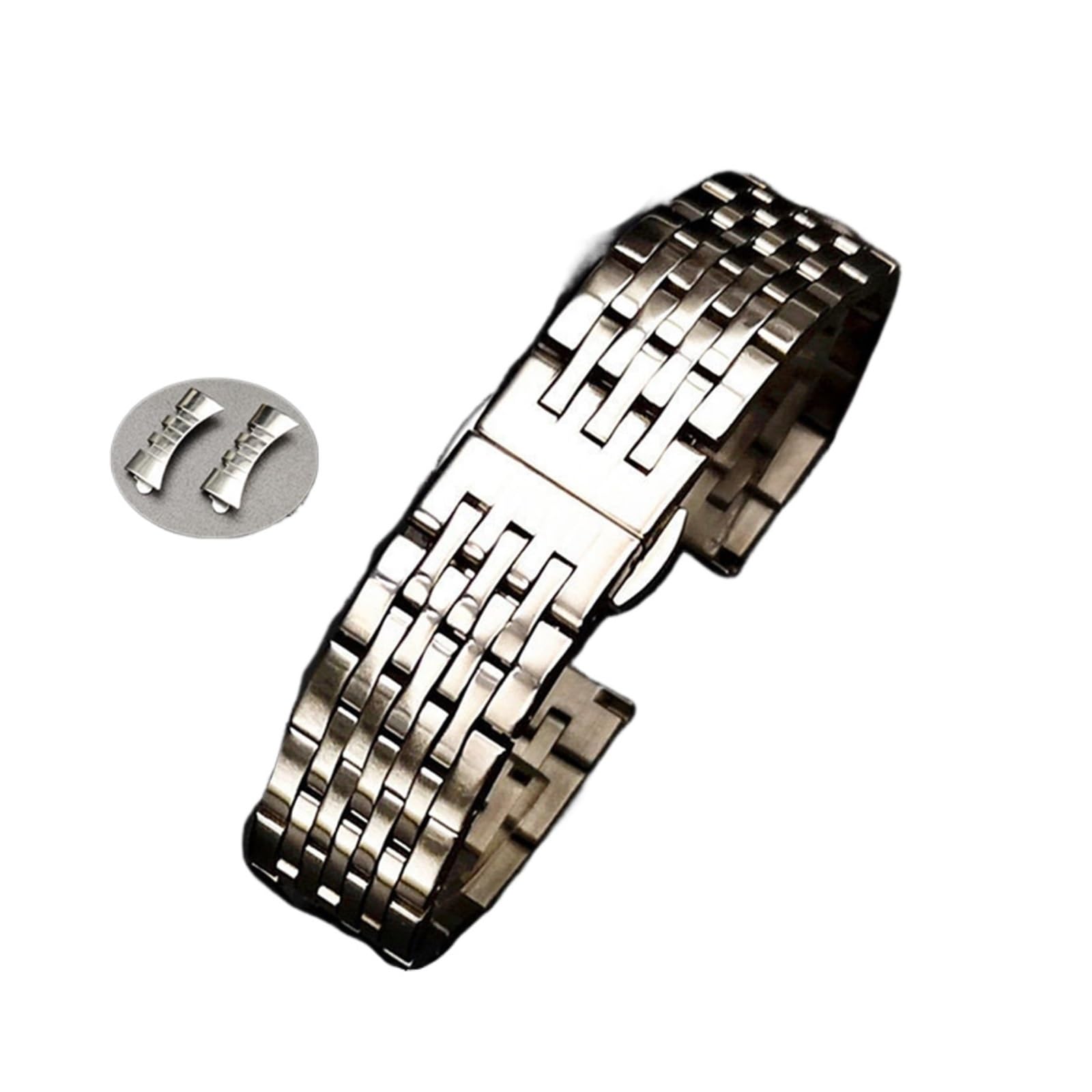 Cong Yi Bandes de montre en acier inoxydable Femmes Hommes Bracelet 14mm 16mm 18mm 20mm 22mm 22mm Silver Curved End Watch Strap Bande ACCESSOIRES