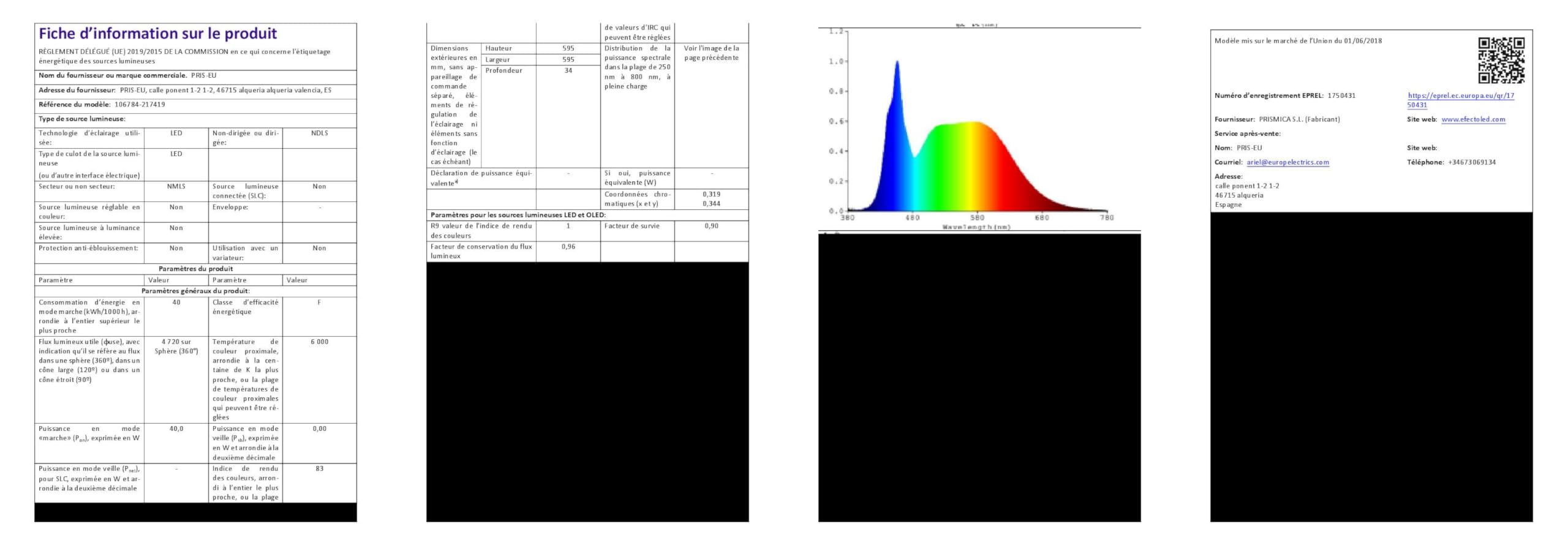 LEDKIA LIGHTING - Panel LED 60x60 cm | 40W | 4000 lm | Eficiencia Energética 100 lm/W | Driver Multitensión | Diseño Antideslumbrante | Uso Comercial, Blanco Frío 6000K, Policarbonato