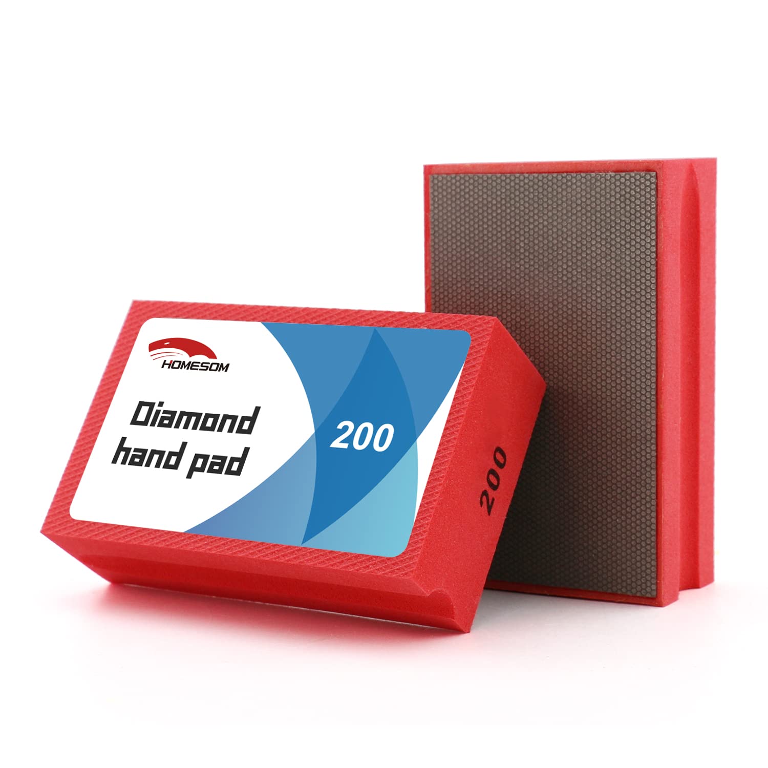 HOMESOMDiamond Hand Polishing Pads Electroplated Diamond Tools Pad Sanding Block for Grante MarbIe Stone Glass 200 Grit