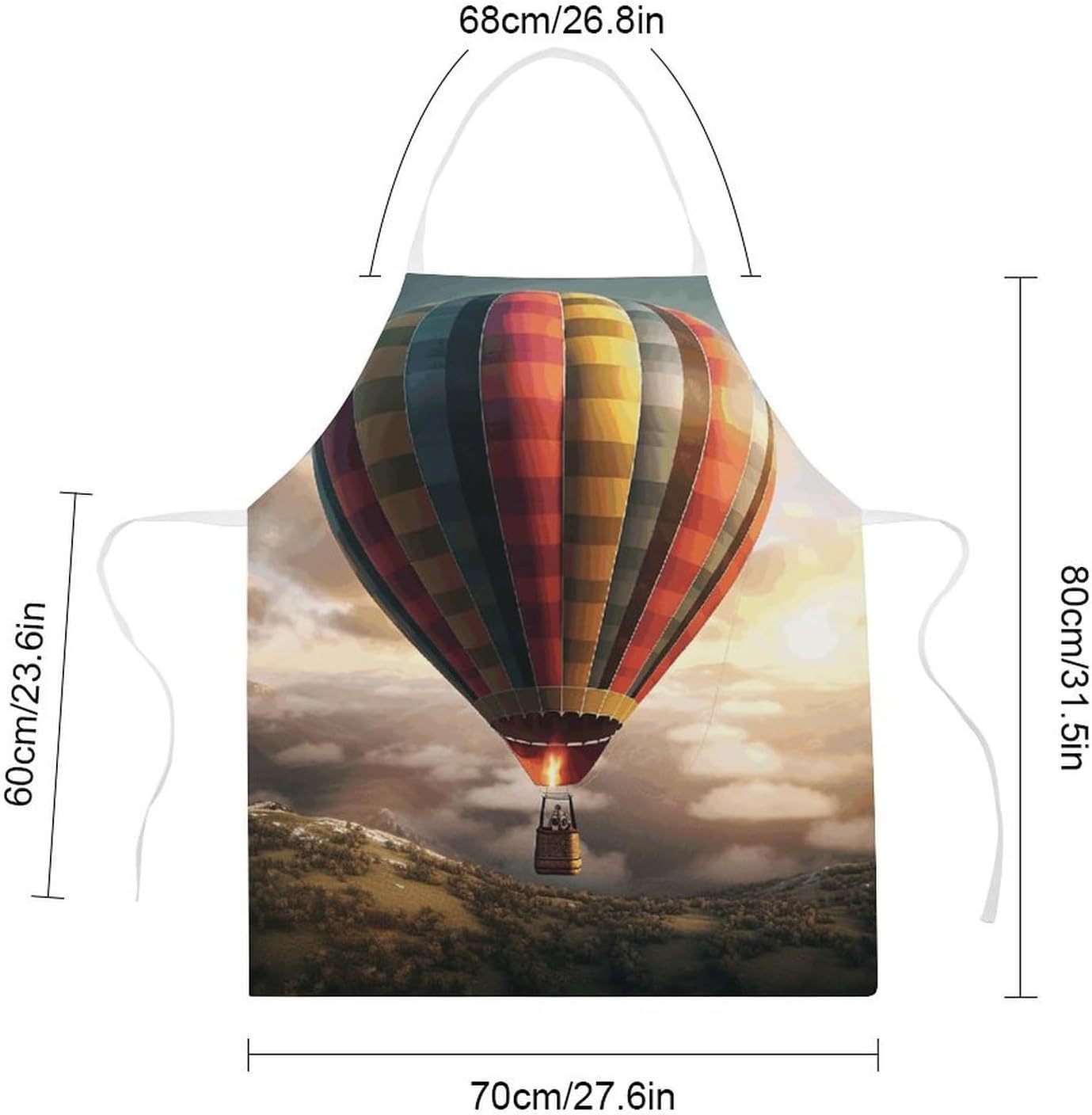 Apron Adjustable Bib Apron for Women Men Hot Air Balloon Chef Aprons for Cooking