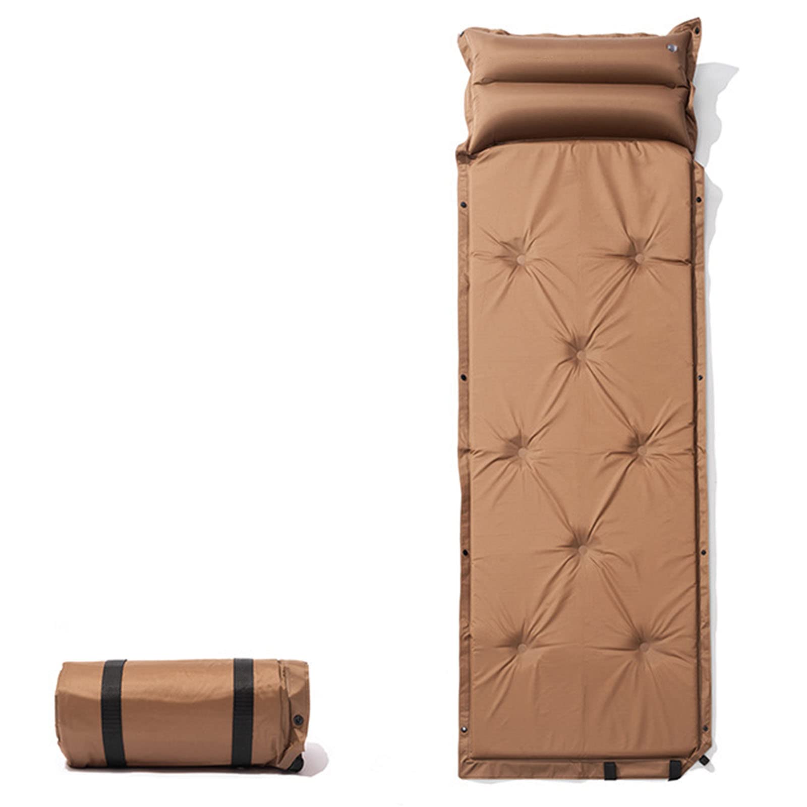 Colchoneta de dormir doble autoinflable con almohada, impermeable y ligero, colchón de aire para mochileros, senderismo, viajes, tapete de dormir conectable de 3/6 cm de grosor