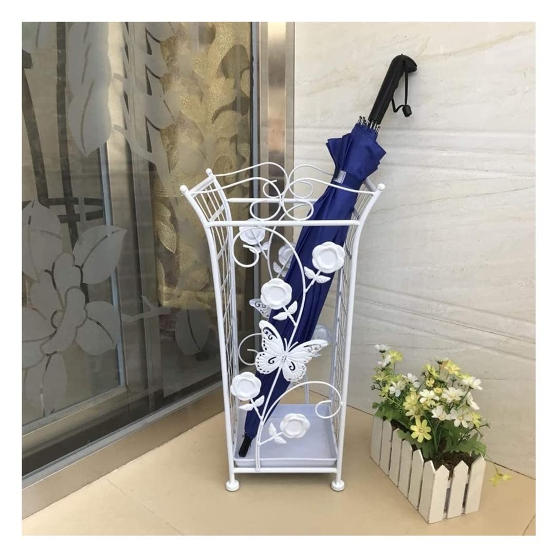 Porte-parapluie en fer intérieur rétro avec collecteur d'eau amovible