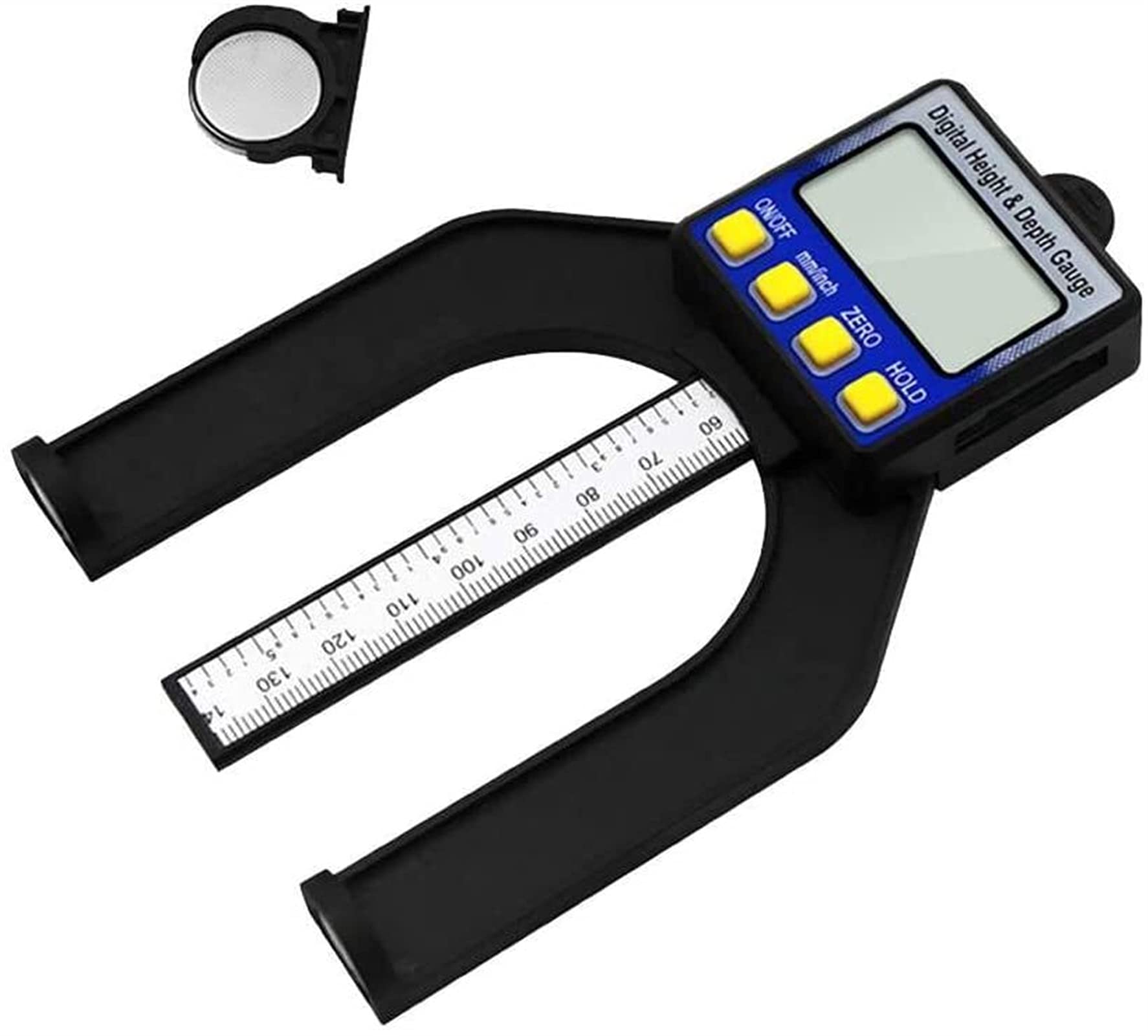 Tiefenmesser, LCD-Digital-Höhentiefenmesser, Schiebemessschieber, Messlineal, 0–80 mm