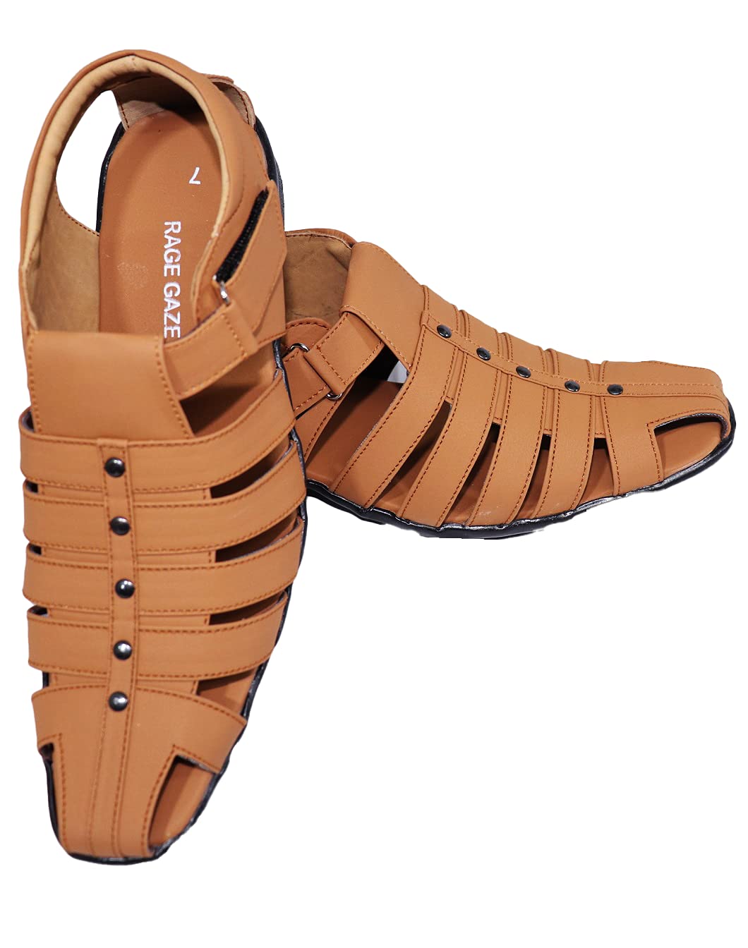 RAGE GAZE Mens Fashion Sandal with Back Belt (Tan, numeric_10) (B09535VPN8) Amazon Price History, Amazon Price Tracker