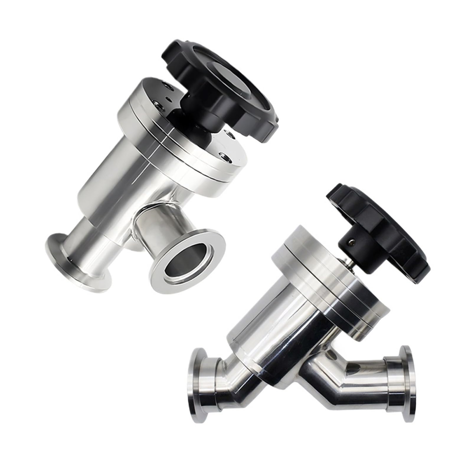 Válvula angular de alto vacío de acero inoxidable SS304, KF16, KF25, KF40, KF50, 1 unidad, válvula de seguridad de gas manual tipo Y/L, válvula de aleta.(Bronze Yellow,KF-16)