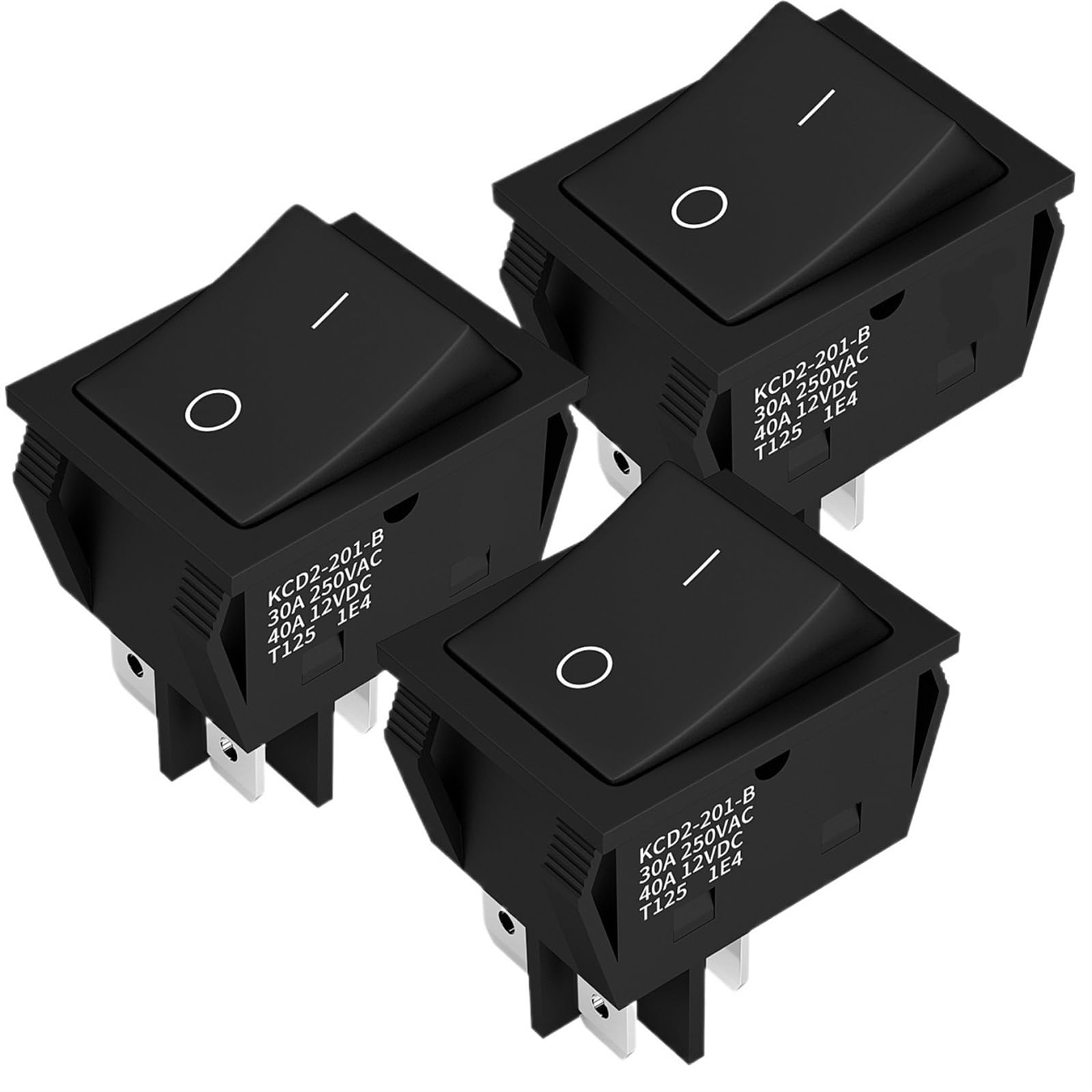 3PCS Wippschalter DPST 40A 12VDC 4 Pin 2 Position Schalter EIN Aus Kippschalter 30A 250VAC 120V T125 KCD2 KCD4 Rocker