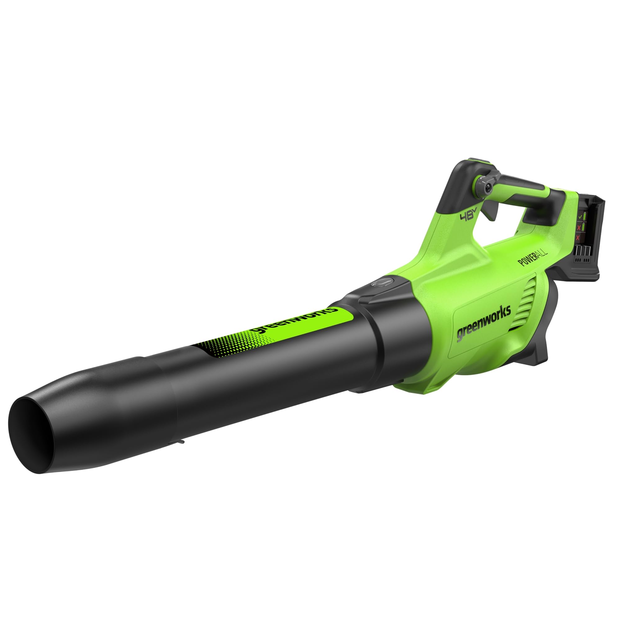 Greenworks 48V(24V x 2) Soffiatore Assiale a Batteria, Velocità Aria 217 Km/h, 16.4m³/min, Potente Tubo Soffiatore Assiale Controllo di Velocità Elettronico Senza Batteria e Caricatore BL48L00-01