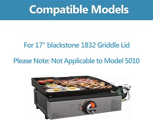 Miniatura 2 de Tapa con bisagras para Blackstone 1832 Adventure Ready de 17 pulgadas, tapa de plancha para parrilla Blackstone 1971, piezas de repuesto para
