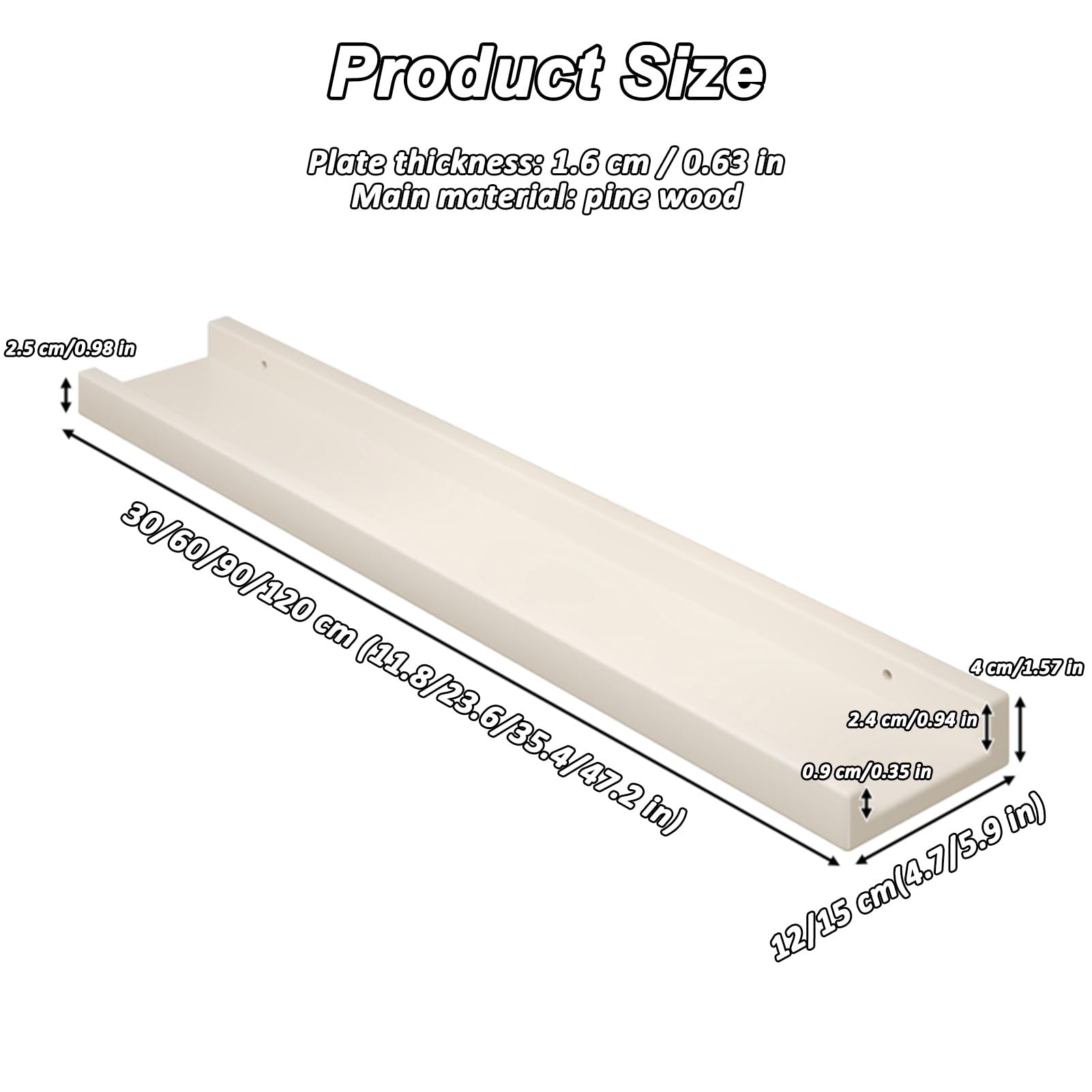 Estante Decorativo de Almacenamiento para Radiador, Balda Radiador Flotantes Pared de Madera, Cubierta Cubre-Radiadores Modernos 30-120 cm Ancho Capacidad de Carga de 30 kg(Blanco,90x12cm/35x4.7in)