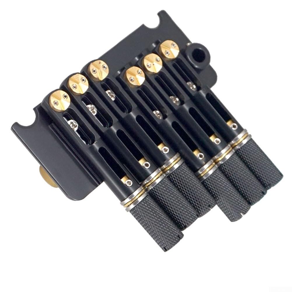 Juego de trémolo de puente de guitarra sin cabeza de metal con tornillos de cordal para reemplazo y reparación de piezas de guitarra eléctrica de 6 cuerdas