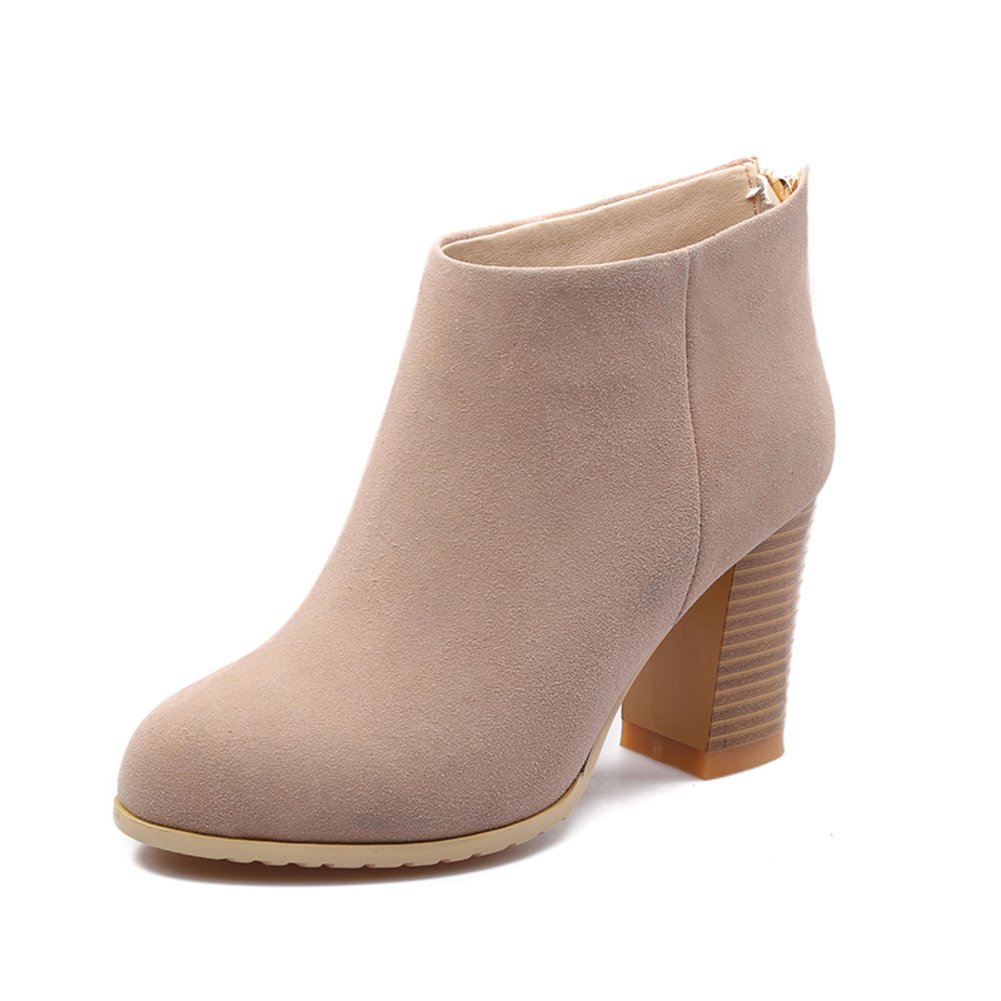 Bottes talons épais en daim pour marcher sans douleur - 4