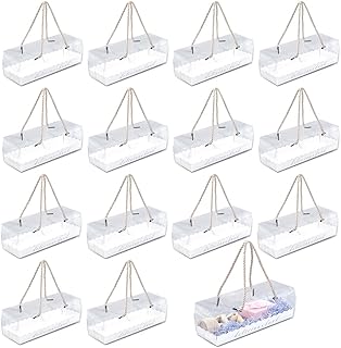 MAYJOYDIY 15 Pack Clear Roll Cake Boxes Rectangle Transparent Cupcake Box Pumpkin Roll Containers with Gold Rope Handle for Birthday Christmas Wedding Party Favor, 8.4×3.1×3.1inch