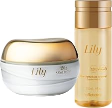O Boticário Lily Skin Care Gift Set with 2 Products | Satin Scented Body Cream 250g & Fragrance Body Oil 150ml