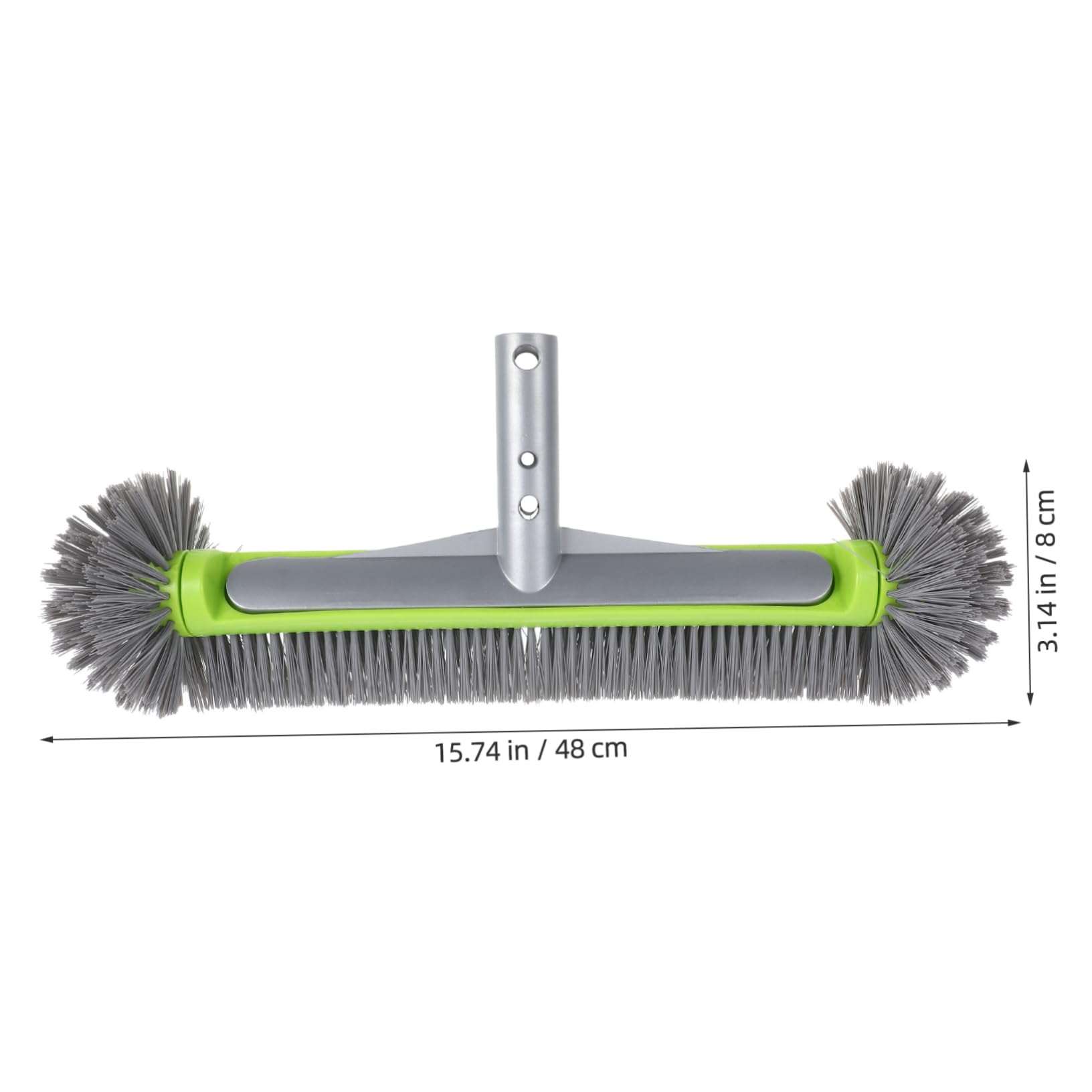 Abaodam Brosse de Piscine Design Combiné Verte avec Dos en Aluminium en Nylon pour Nettoyage Polyvalent Manche Ergonomique des Piscines Hors Sol Fibre de Verre