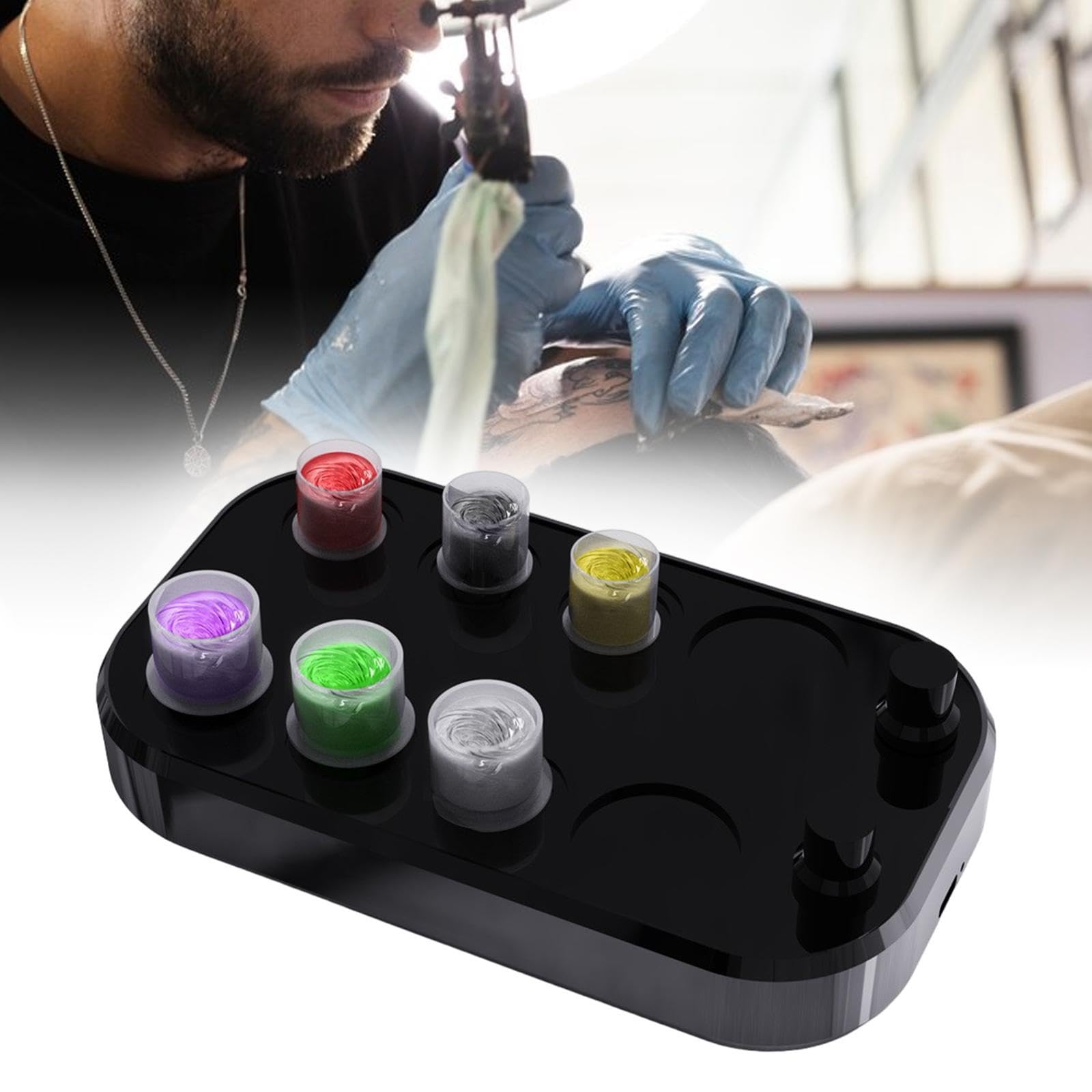 MERIGLARE Mezclador de tinta Agitador de tinta Fácil de usar Mini vaso de tinta Mezcla de pintura para laboratorio para salones de esmalte de