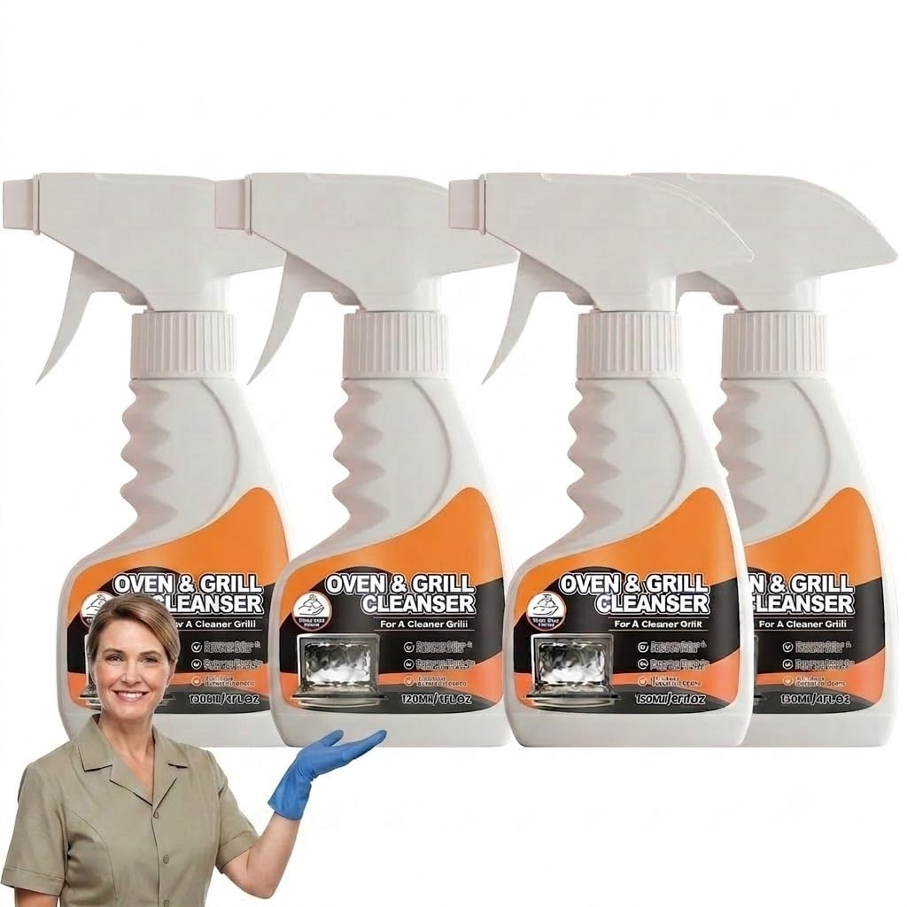 Schnell wirkender Ofenreiniger-Schaumspray, effektiver Fettlöser, kraftvoller Küchenreiniger-Spray, Mehrzweck-Edelstahlrei/niger-Spr/ay, Hochleistungs-Grillrei/niger und -Entfetter (4pcs)