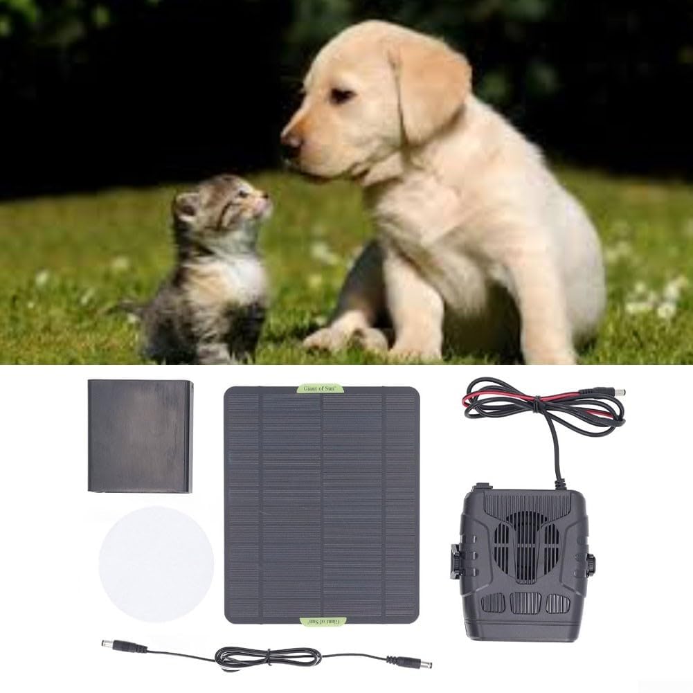Calentador solar portátil para gallinero, perro, gato, casa y calefacción de invernadero pequeño, 65 W, negro (A)