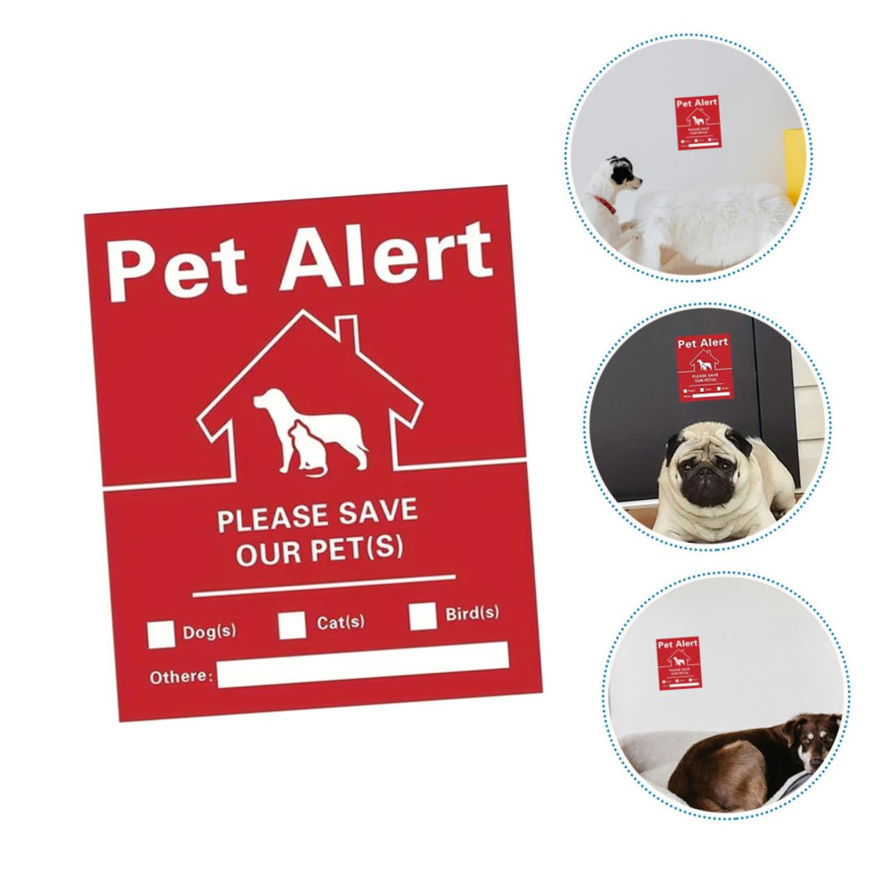 SITHON Haustier-Rettung Aufkleber Set - 6 Sticker + 3 Karten Für Notfälle