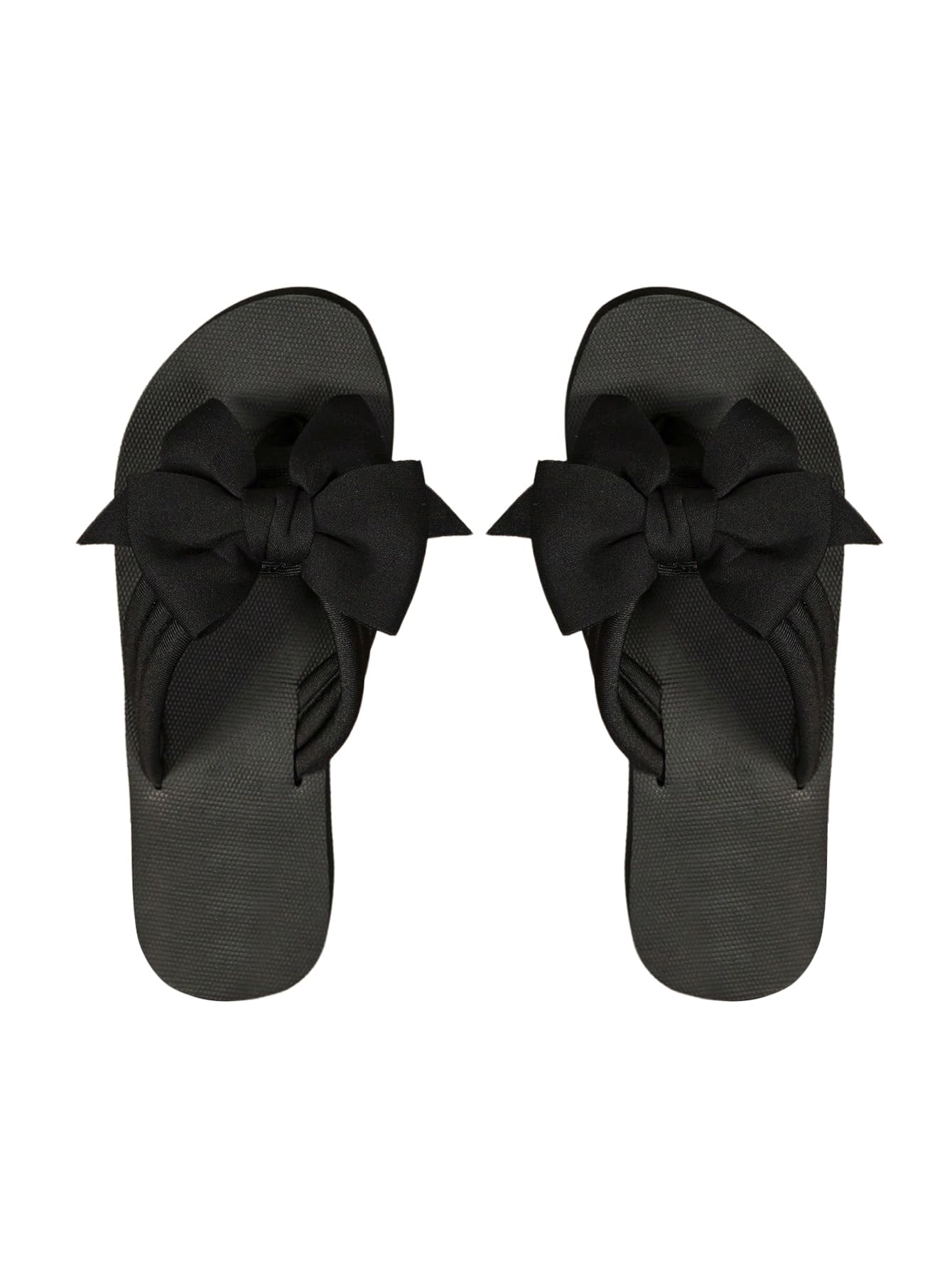 RoseSeek Women's Bow Knot Flip Flops Open Toe Dressy Thong Sandals Comfy Summer Vacation Flats
