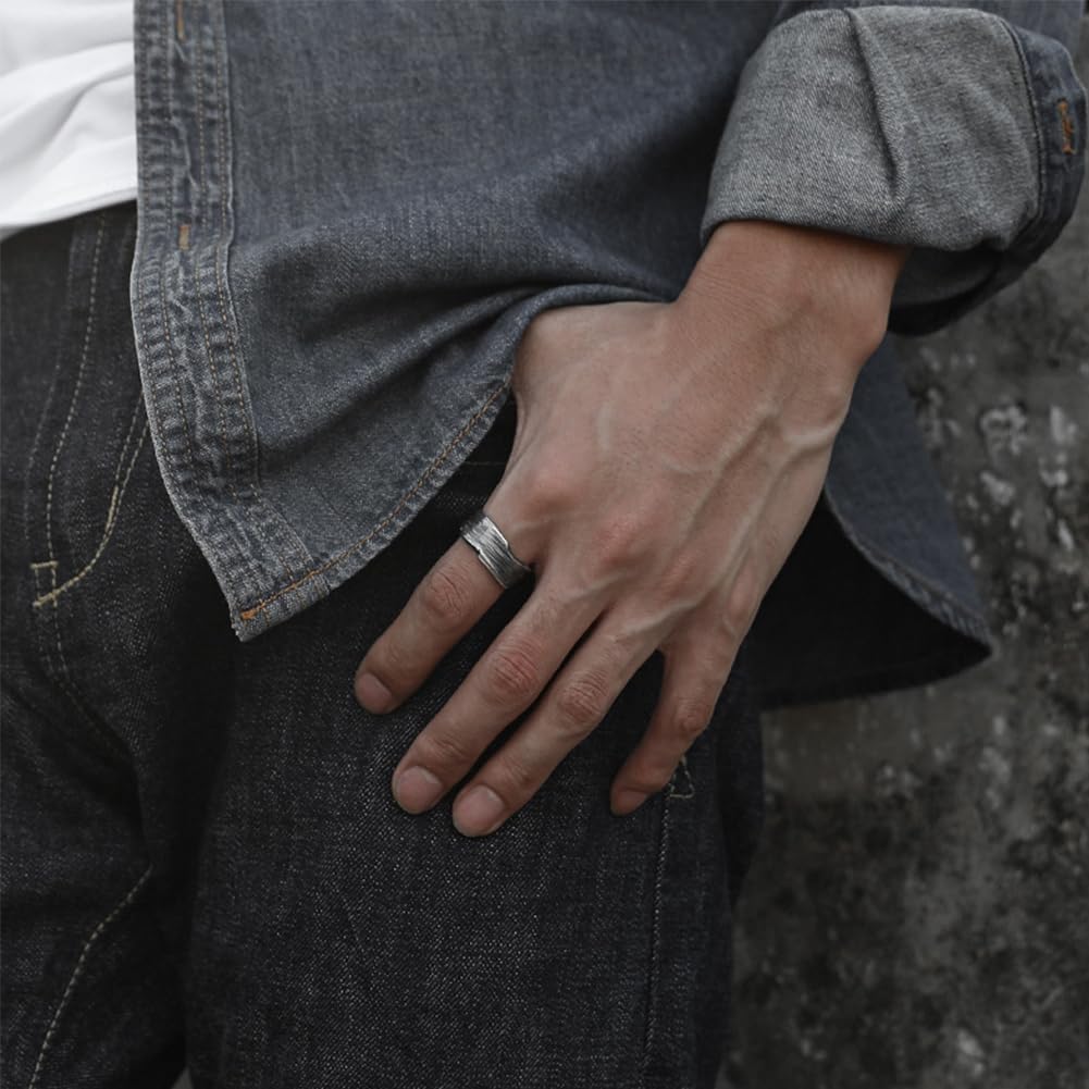 VELESAY 9 Pezzi Uomo Anello Vintage Gotico Antico Anello Rock Biker Punk Anello Angelo Set Anello Uomo