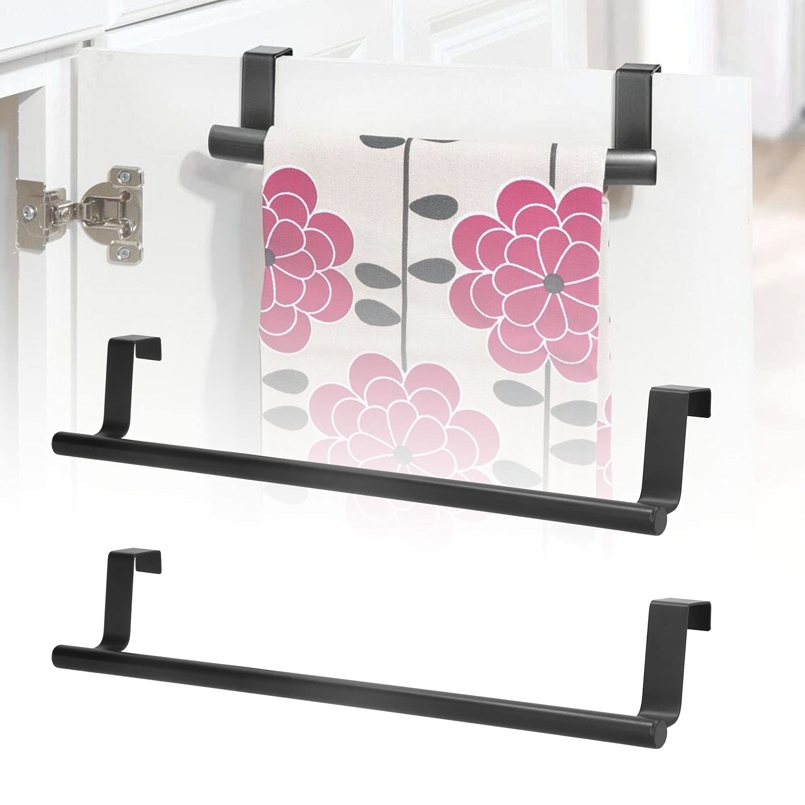 2 Portasciugamani Da 36 Cm In Acciaio Inox - Da Appendere Sopra L'Armadio - Per Cucina E Bagno - 5