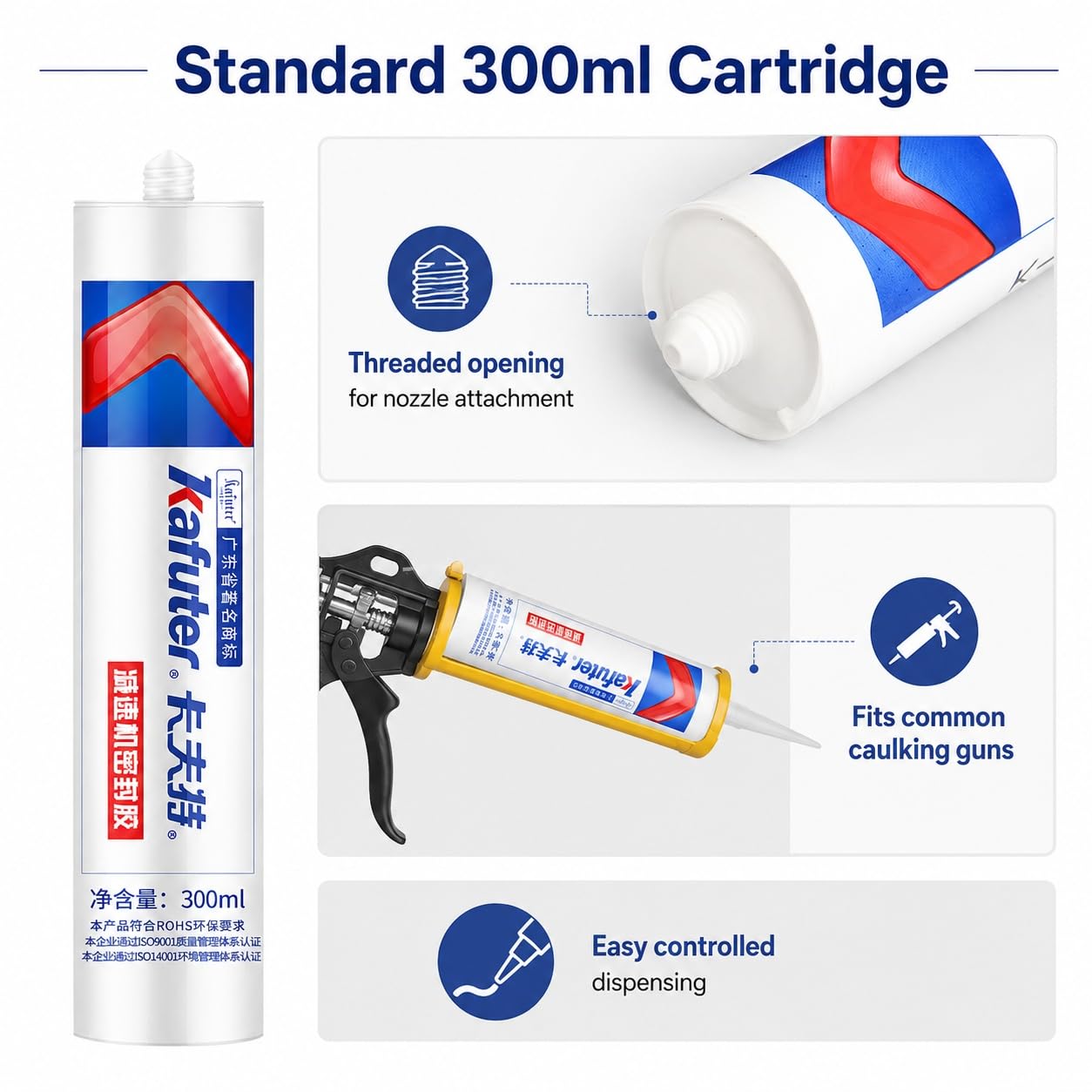VIDOO Kafuter K5585 300ml Silikonkleber Getriebereparatur-RTV-Silikon-Fugenversiegeler Mechanischer Dichtstoff für Hochdruckpumpen Anti-Leck-Pad-Gel Silikonkleber, Schwarz