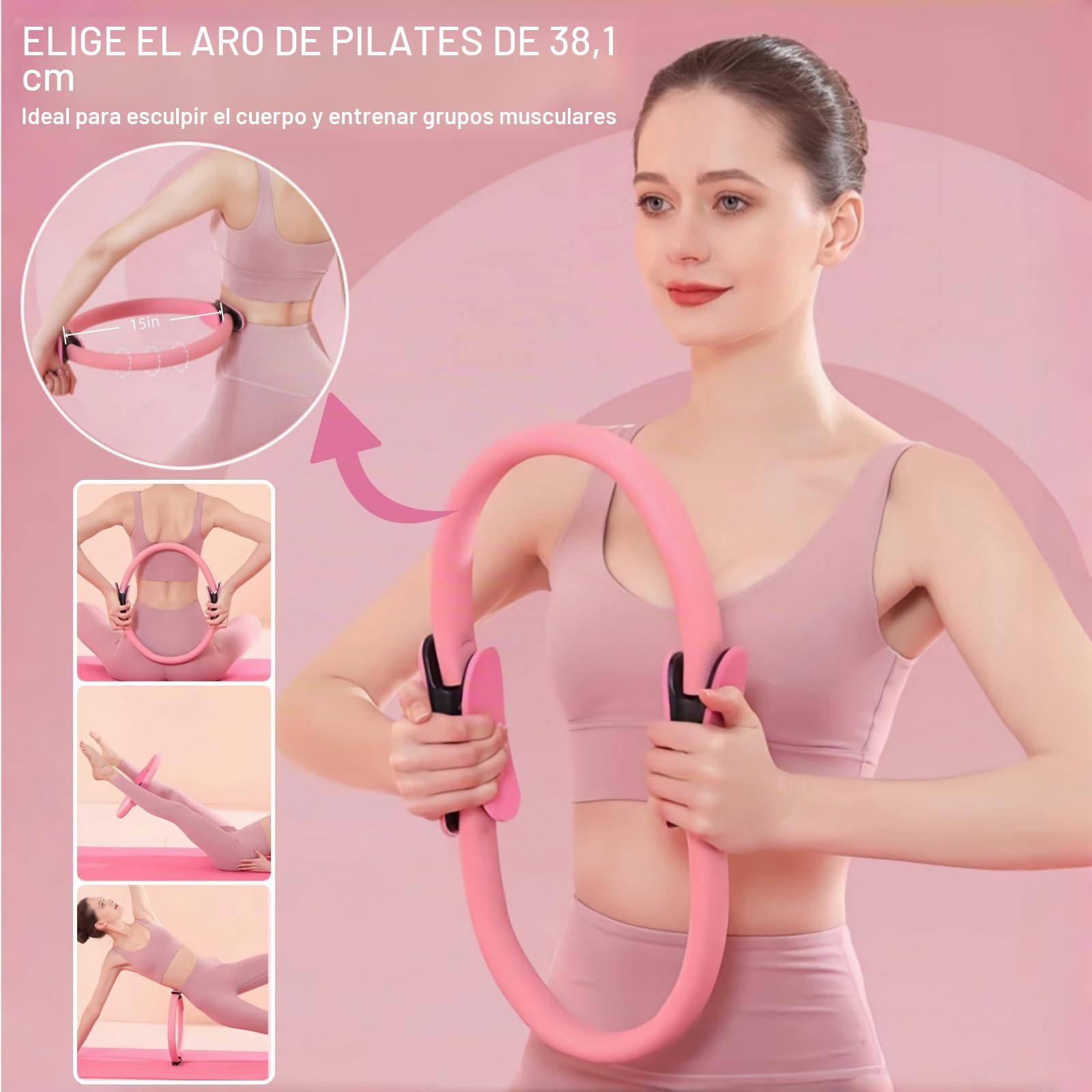 Nuplot Kit esencial de pilates para mujer, mejor kit de yoga y pilates para entrenamientos en casa con anillo de pilates y juego de pelota, bandas de glúteos, banda de resistencia figura 8, bandas de