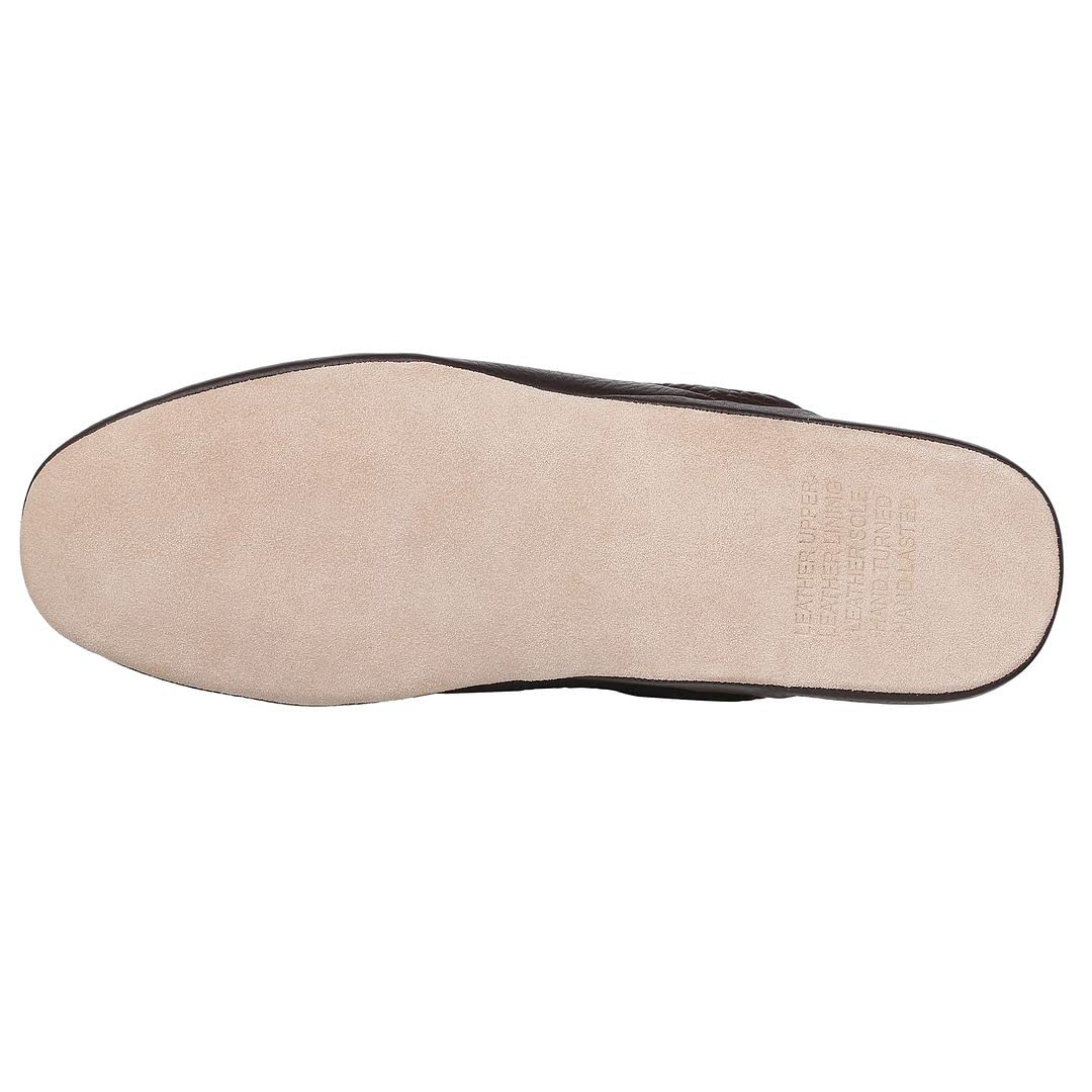 PAMIR Pantofole da uomo in pelle testurizzata con memory foam