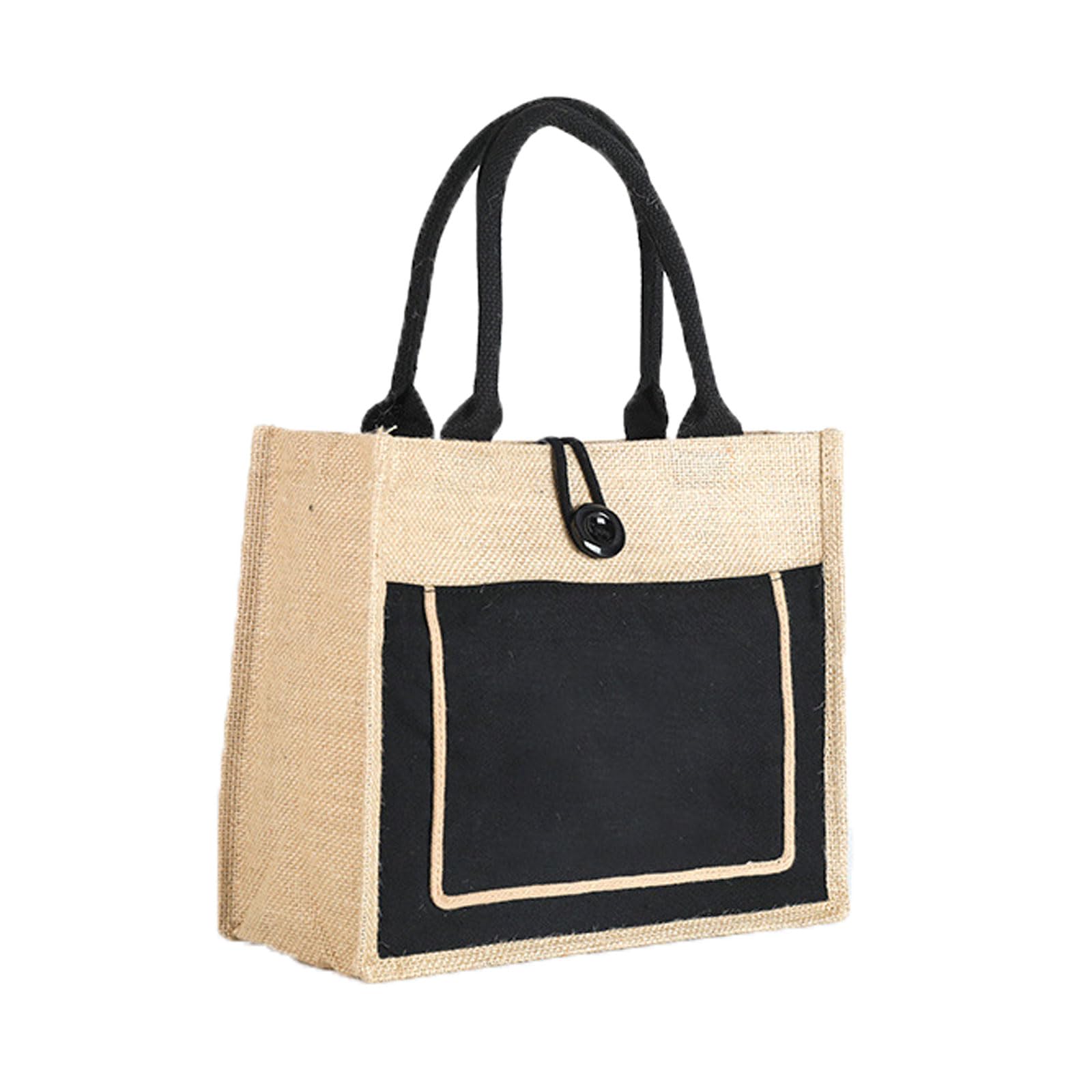 Eleeonora Jute Shopping Bag,hessian Shopping Bags,Burlap Gift Tote Bag With Handle,Jute Tote Bag,Burlap Tote Bags,With Handle,Wear-resistant,Waterproof,for Christmas Birthday Party Shopping