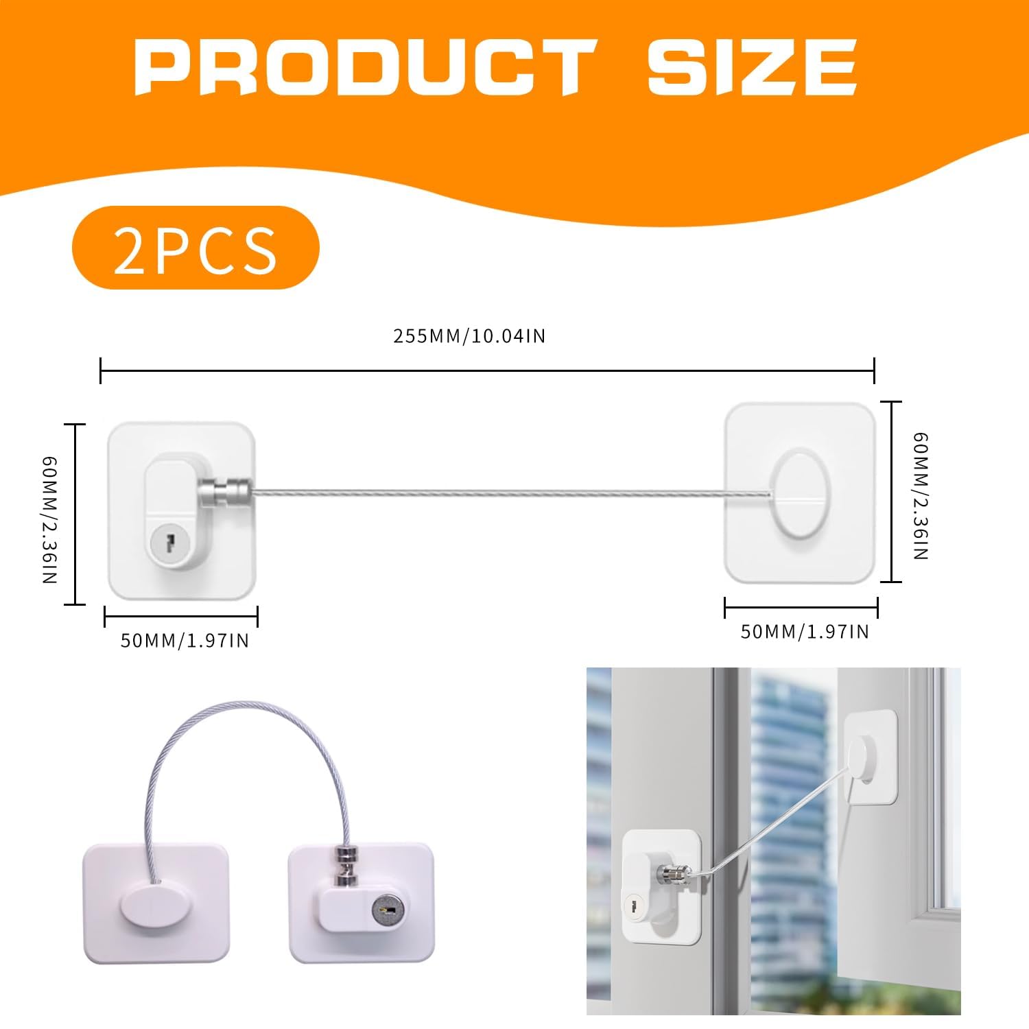 2 Pcs Fridge Lock - Safety Locks for Refrigerators & Freezers - Proof Door Locks for Fridge Freezer & Cabinets - Secure Household Items - Image 2