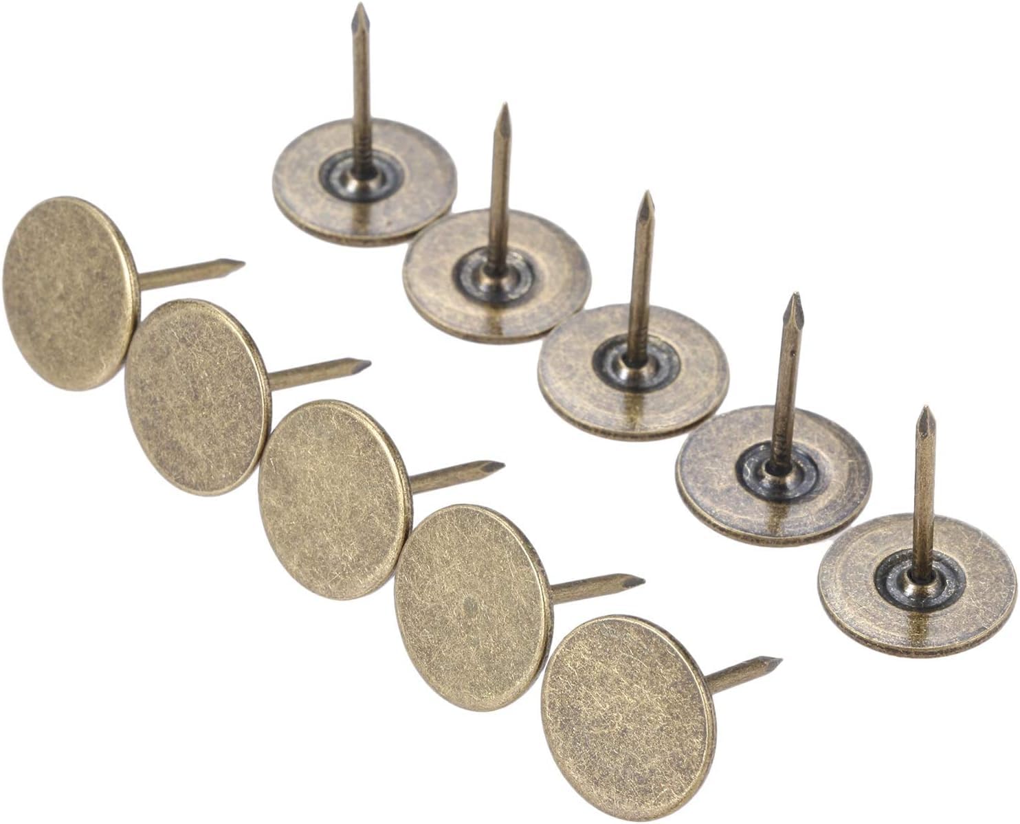 Tachuelas de tapicería, Caja de Madera de Metal for Muebles, 10 Uds., 15x19mm, Clavos de Cabeza Plana, Tachuelas Decorativas, Pasador de Bronce Antiguo/Oro(Gold)