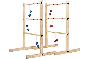 ApudArmis Ladder Toss Game Set: Pine Wooden Golf Ladder Backyard Game for Teens Adults Family