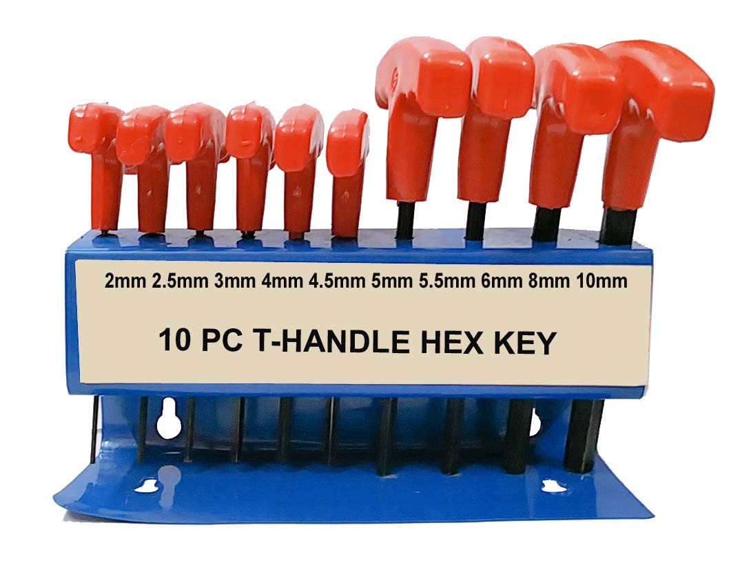 ISC 10 Piece Hex Key T-Handle Set Allen Key Set