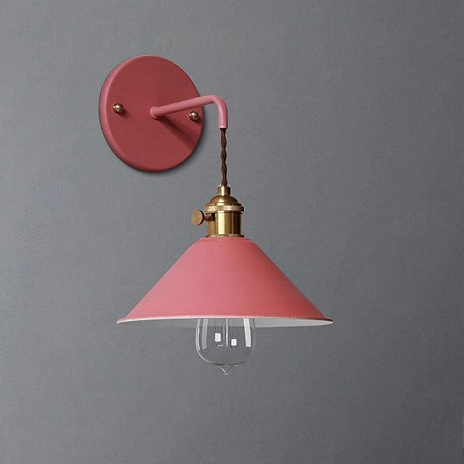 HXYSXHJUO Modern Wall Light Metal Funnel Shade Wrought Iron Lamp Indoor Lighting Kitchen Sconce Industrial Fixture, Pendant