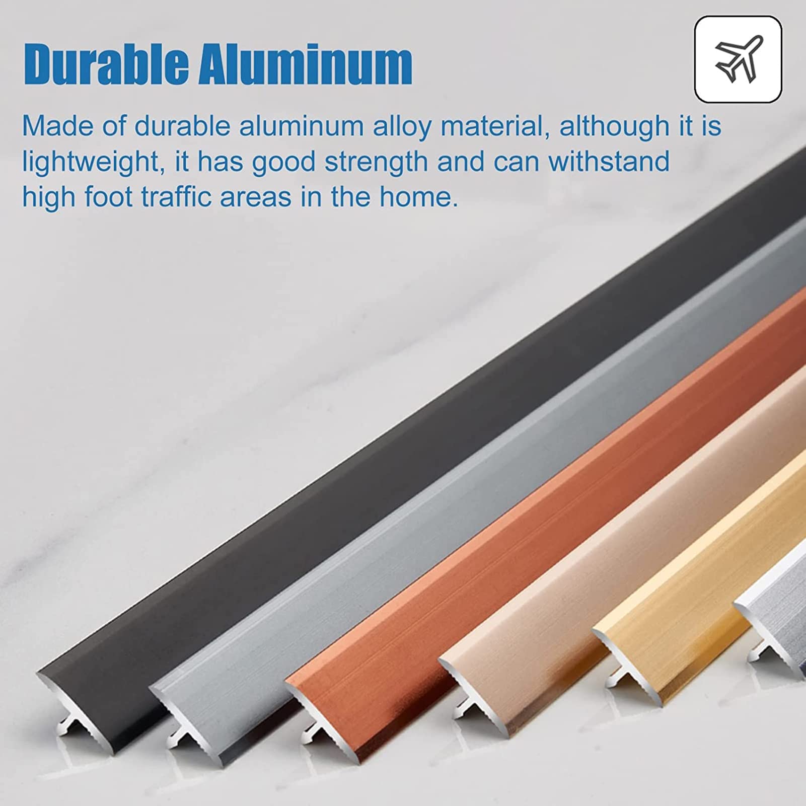 3 Profili A T In Alluminio Argento - 90 Cm X 2 Cm, Per Giunzione Pavimenti - Foto 8