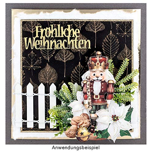 Ideen mit Herz Mini-Holzzaun | 90cm lang | zuschneidbar | kleiner Zaun zum Basteln & Dekorieren | Miniatur-Zaun für Modellbau, Puppenhaus, Terrarium, Garten, Blumentopf (Design 2 | 5cm hoch | weiß)